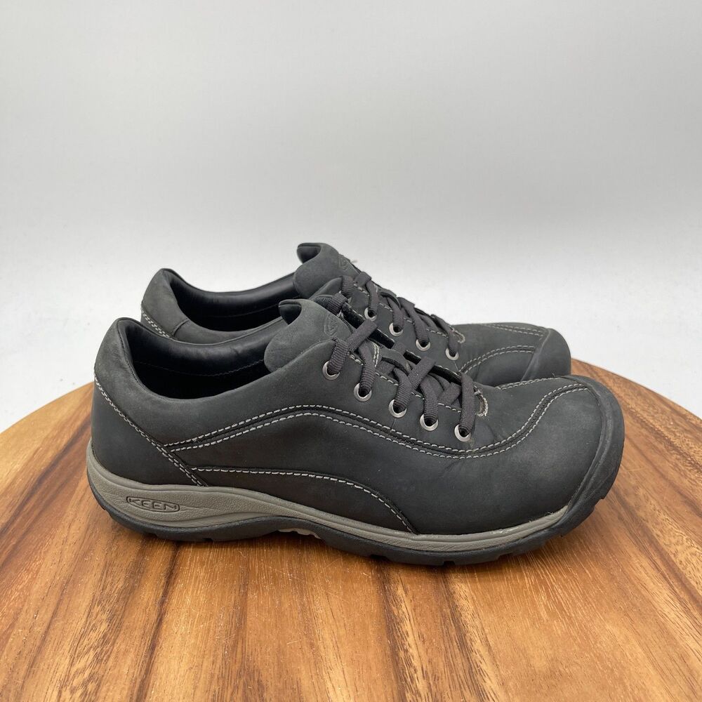 Keen Presidio II Shoes Womens Size 8 Black Leather Casual Walking Trail Hiking